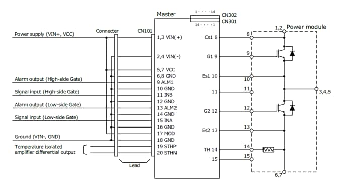 Application Circuit Diagram - Tamura 2LG-C Gate Driver Units